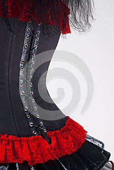 Black and red gothic corset photo