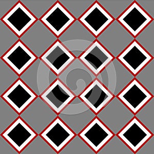 Black red grey square tiles checkered seamless pattern