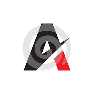 Black red letter A strong logo design illustration