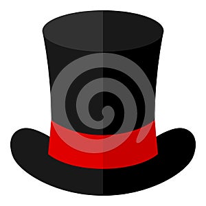 Black Magic Hat Flat Icon Isolated on White