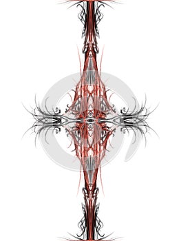 Black and red pattern of fine lines on a white background. Bright pattern.