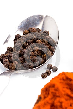 Black and red peppers