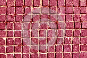 Black red pink slate wall texture background stone wall tile old floor pattern