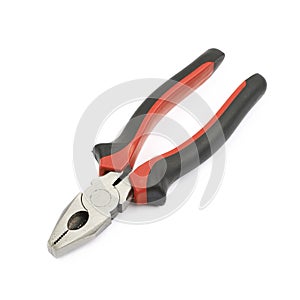 Black and red pliers tool isolated