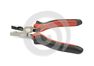 Black and red pliers tool isolated