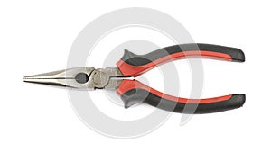 Black and red pliers tool isolated