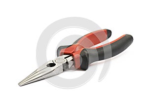 Black and red pliers tool isolated