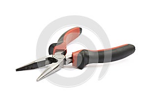 Black and red pliers tool isolated