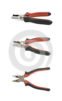 Black and red pliers tool isolated