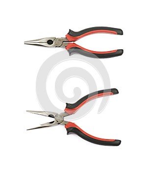 Black and red pliers tool isolated
