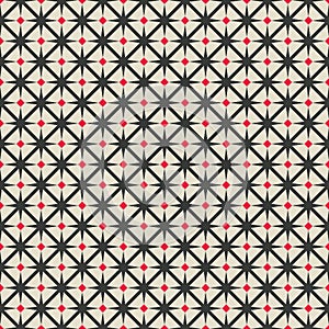 Black and red rhombus seamless geometric pattern photo