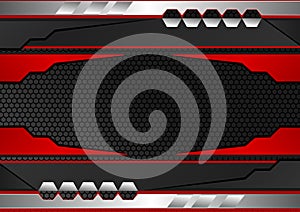 Black and red stripes. Abstract vector background with copy space, graphic tech design