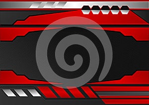 Black and red stripes. Abstract vector background, graphic tech design