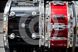 Black and red tomtom drum