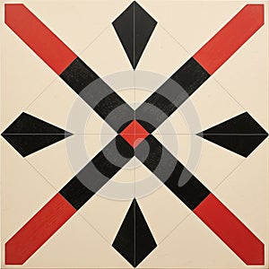 Black And Red Triangle Tile Mural Inspired By James Lee Byars