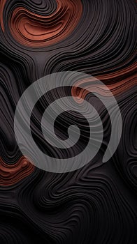 a black and red wavy pattern on a black background