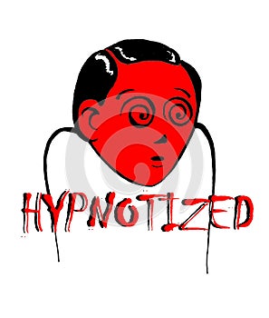 Illustration of hypnotized man photo