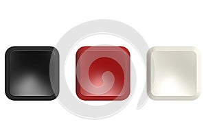 Black, red and white empty computer key