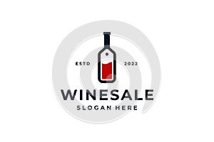 black red wine sale bottle logo