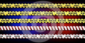 Black,red and yellow stripes. Barricade tape, Warning tapes. Danger zones. illustration