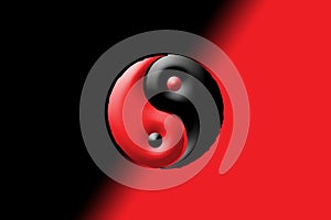 Black and Red Yin and Yang