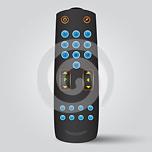 Black remote control and buttons eps10