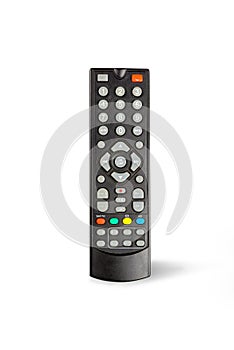 Black Remote control isolated on white background with clipping path