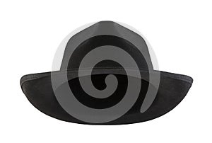 Black retro hat isolated on white background