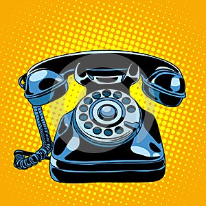 Black retro phone