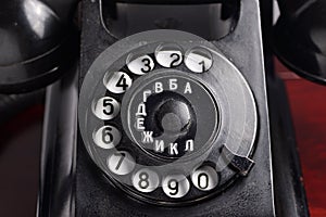 Black retro telephone