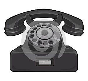 Black retro telephone