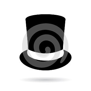 Black retro top hat vector icon