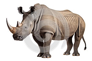 black rhinoceros isolated on white