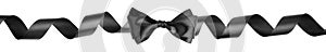 Black ribbon bow isolated on white