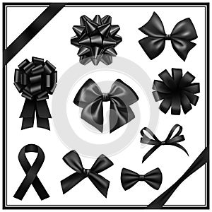 Black ribbon bows