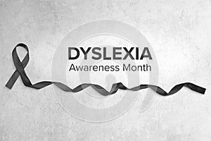Black Ribbon, Dyslexia Awareness Month Concept Banner