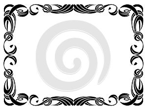 Black ribbon frame isolated on white