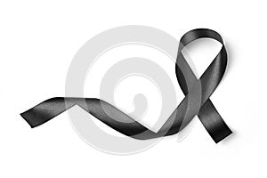 Black ribbon isolated on white background