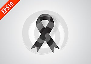 Black ribbon remembrance or mourning commemorate