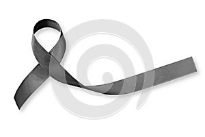 Black Ribbon symbol raising public awareness on Melanoma and skin cancer prevention photo