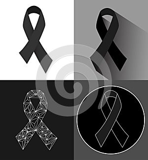 Black ribbons set