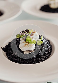 Black rice with cuttlefish and squid ink