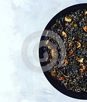 Black rice Paella