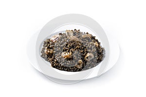 Black rice with seafood