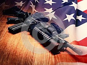 The Black Rifle And U.S. Flag