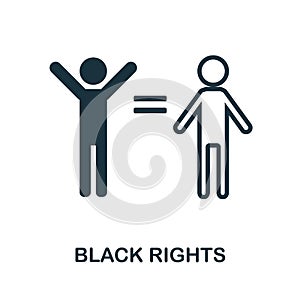 Black Rights icon. Monochrome sign from human rights collection. Creative Black Rights icon illustration for web design