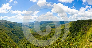 Black River Gorges National park panoramic landscape