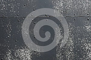 Black Riveted Sheet Metal Background