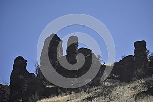 Black Rock towering atop a high desert canyon wall in the high desert of Eastern Washington State photo