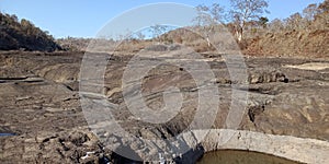 Black rock with water or mountains,nature landscapes, Lakhnadon India, picture taken on February 2018,landscapes background